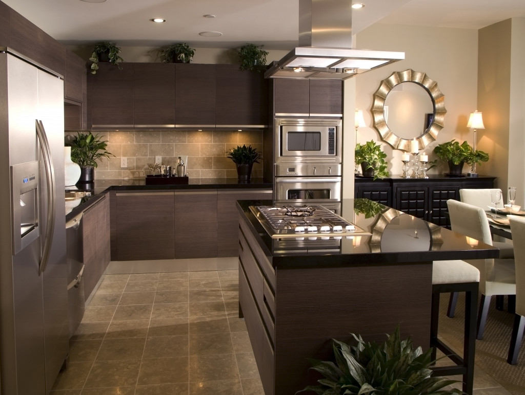 Kitchen with modern appliances and impressive interior design.